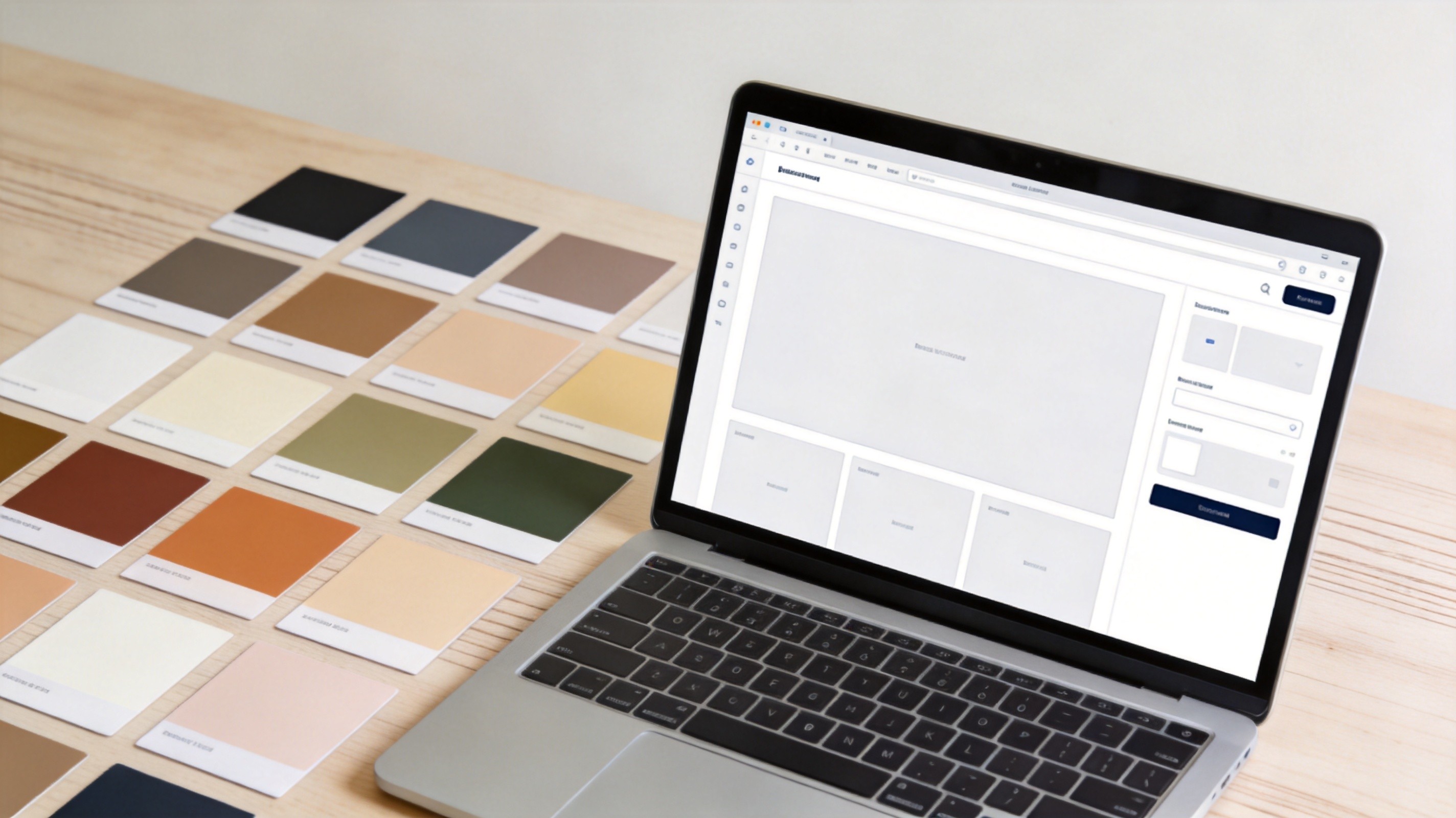 Color palette selection interface with swatches and color wheel