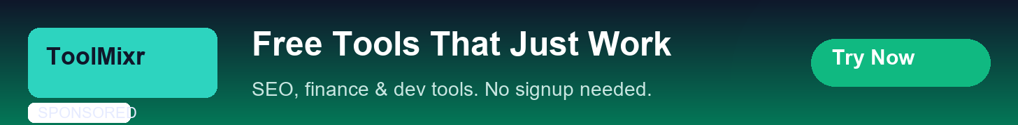 Free Tools That Just Work — SEO, finance & dev tools. No signup needed.